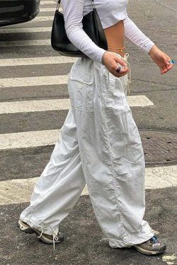 Eila Low Waist Baggy Pants - Y2K Grunge 90s Fashion, Retro Summer Outfits, Hip Hop Style