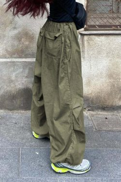 Eila Low Waist Baggy Pants - Y2K Grunge 90s Fashion, Retro Summer Outfits, Hip Hop Style