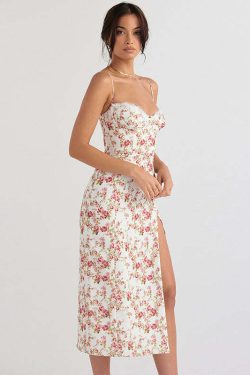 Elanor Floral Midi Dress - Y2K Summer Outfit, 90s Fashion, Grunge, Retro Style, Pastel Goth