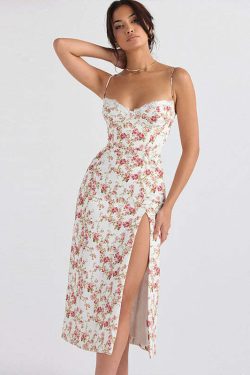 Elanor Floral Midi Dress - Y2K Summer Outfit, 90s Fashion, Grunge, Retro Style, Pastel Goth