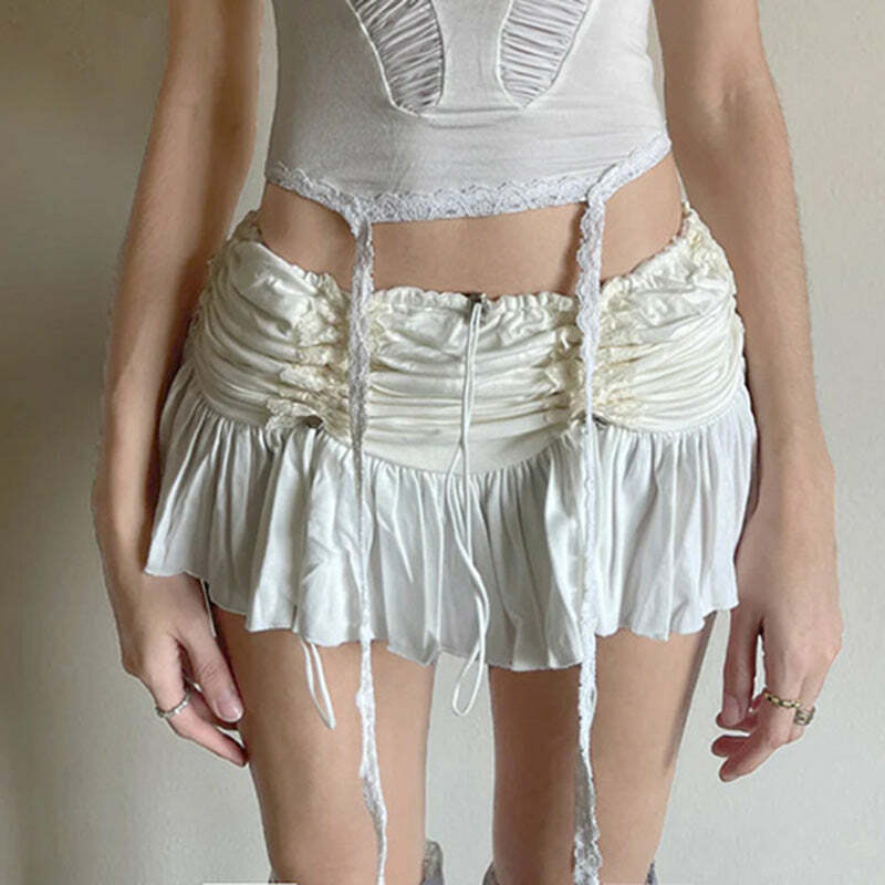 Elayna Low Waist Pleated Mini Skirt - Y2K Summer, 90s Fashion, Grunge, Retro, Pastel Goth