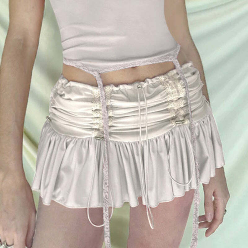 Elayna Low Waist Pleated Mini Skirt - Y2K Summer, 90s Fashion, Grunge, Retro, Pastel Goth