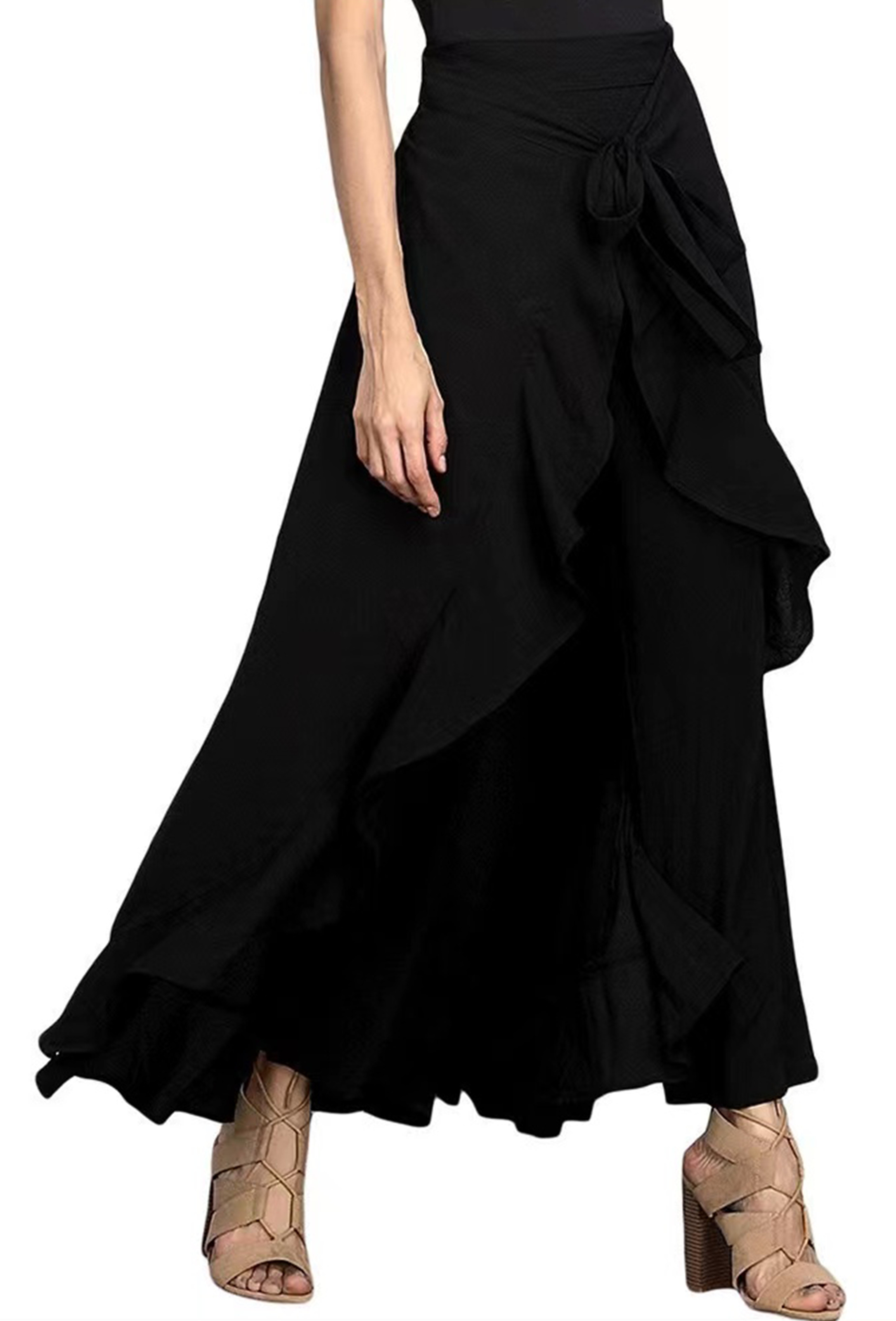 Elegant Grey Ruffle Hem Skirt - Y2K Summer, 90s Fashion, Grunge, Retro, Pastel Goth, Y2K