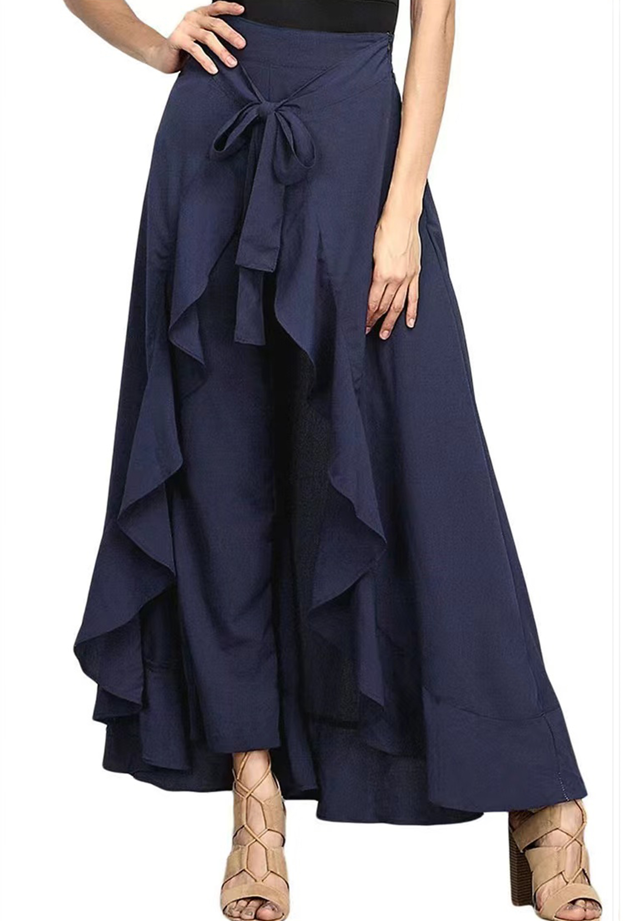 Elegant Grey Ruffle Hem Skirt - Y2K Summer, 90s Fashion, Grunge, Retro, Pastel Goth, Y2K