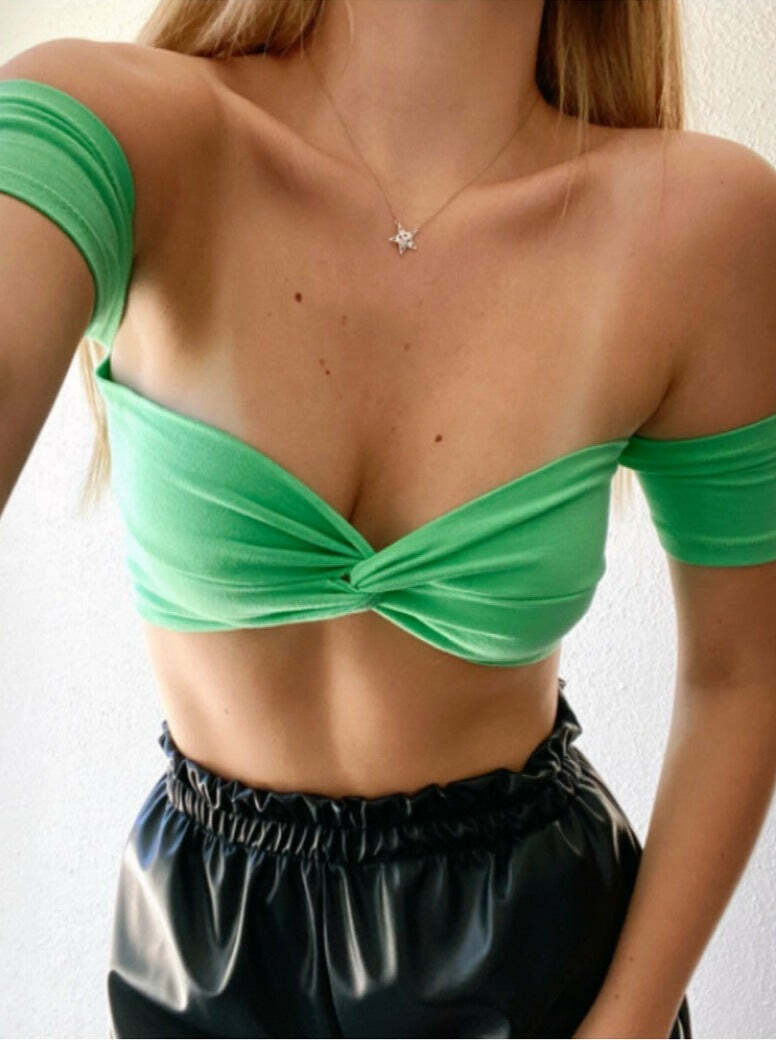 Elena Top - Y2K Summer Grunge 90s Fashion, Retro Y2K Club Outfit, Pastel Goth Y2K Popstar