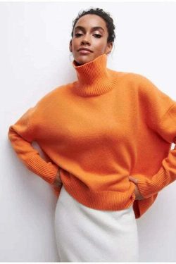 Elenor Turtleneck Oversize Sweater - Y2K Grunge, 90s Fashion, Retro Style, Pastel Goth Outfit