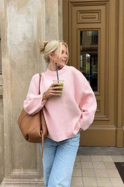 Elenor Turtleneck Oversize Sweater - Y2K Grunge, 90s Fashion, Retro Style, Pastel Goth Outfit