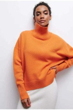 Elenor Turtleneck Oversize Sweater - Y2K Grunge, 90s Fashion, Retro Style, Pastel Goth Outfit