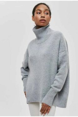Elenor Turtleneck Oversize Sweater - Y2K Grunge, 90s Fashion, Retro Style, Pastel Goth Outfit