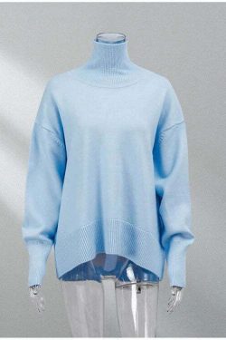 Elenor Turtleneck Oversize Sweater - Y2K Grunge, 90s Fashion, Retro Style, Pastel Goth Outfit