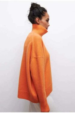 Elenor Turtleneck Oversize Sweater - Y2K Grunge, 90s Fashion, Retro Style, Pastel Goth Outfit