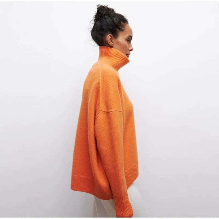 Elenor Turtleneck Oversize Sweater - Y2K Grunge, 90s Fashion, Retro Style, Pastel Goth Outfit