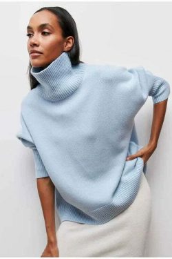 Elenor Turtleneck Oversize Sweater - Y2K Grunge, 90s Fashion, Retro Style, Pastel Goth Outfit