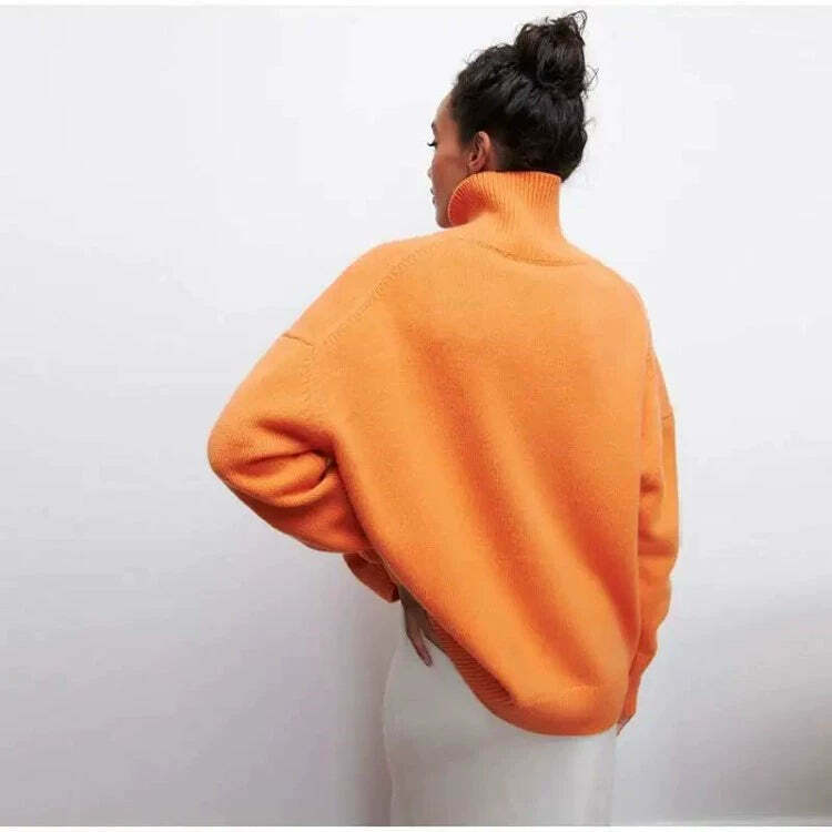 Elenor Turtleneck Oversize Sweater - Y2K Grunge, 90s Fashion, Retro Style, Pastel Goth Outfit