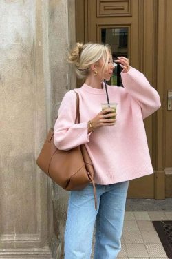 Elenor Turtleneck Oversize Sweater - Y2K Grunge, 90s Fashion, Retro Style, Pastel Goth Outfit