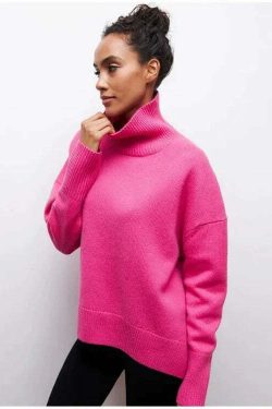 Elenor Turtleneck Oversize Sweater - Y2K Grunge, 90s Fashion, Retro Style, Pastel Goth Outfit