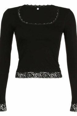 Elisha Long Sleeve Top - Y2K Summer Grunge, 90s Retro, Pastel Goth, Y2K Party & Club Outfits