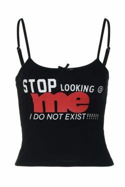 Ellanie Letter Print Top - Y2K Summer Grunge, 90s Retro, Pastel Goth, Y2K Club & Party Outfits