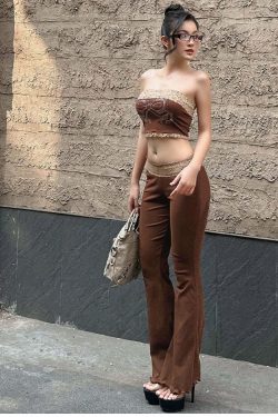 Elva Lace Detailed Pants Set - Y2K Summer Grunge Outfit, 90s Fashion, Retro Style, Y2K Club Look