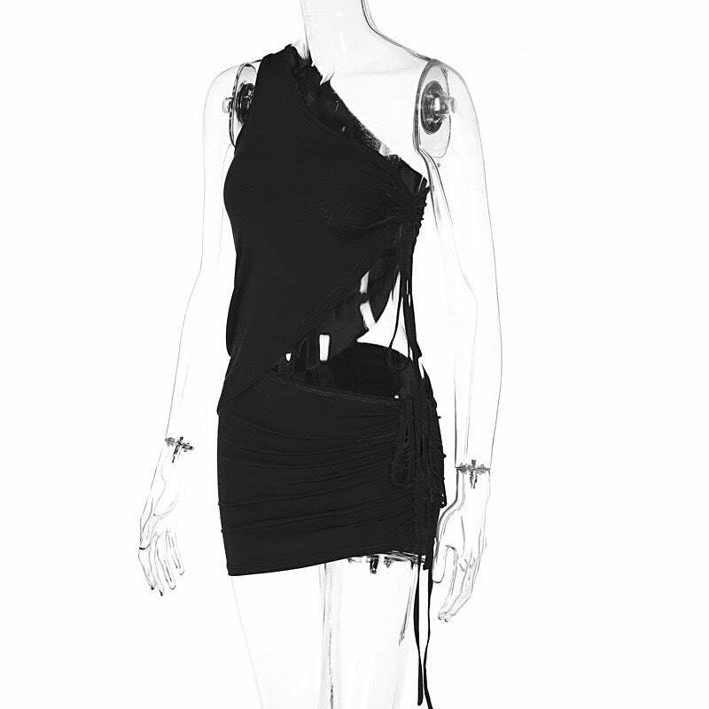 Elyana Two Piece Skirt Set - Y2K Summer Grunge Outfit, 90s Fashion, Retro Style, Pastel Goth