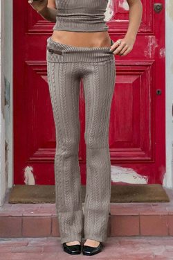 Elyyse Knit Pants - Y2K Summer Grunge Outfit, 90s Retro Style, Y2K Club & Party Fashion
