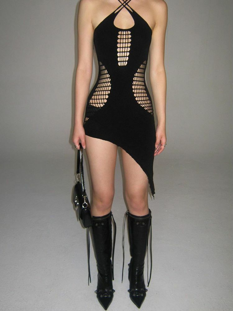 Elyza Mini Dress - Y2K Summer Grunge Outfit, 90s Fashion, Retro Style, Pastel Goth Vibes
