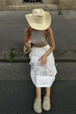 Ema Maxi Skirt - Y2K Summer Grunge Outfit, 90s Fashion, Retro Style, Pastel Goth, Y2K Party