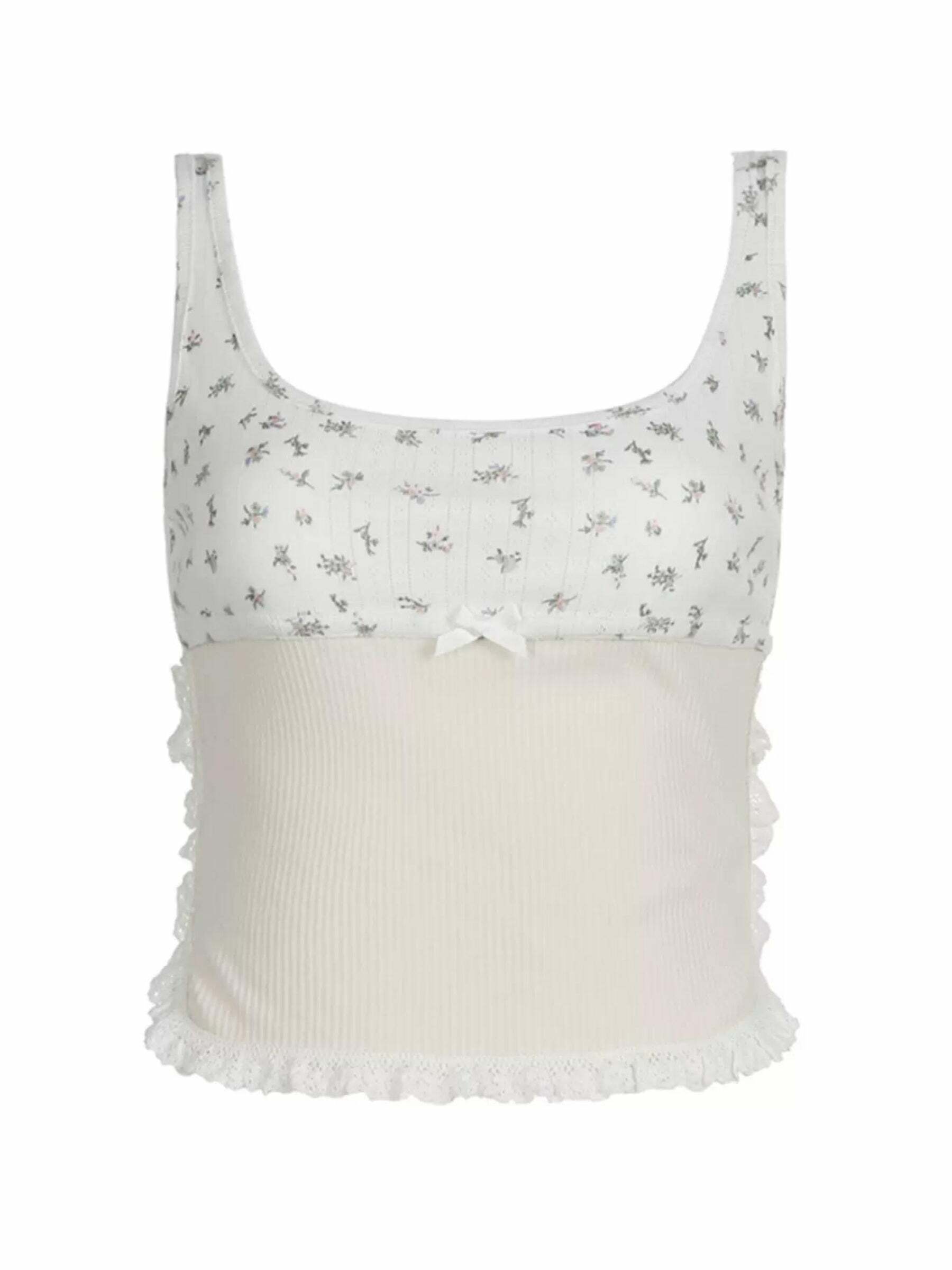 Emrys Floral Tank Top - Y2K Summer, 90s Grunge, Retro Style, Pastel Goth, Y2K Party Outfit