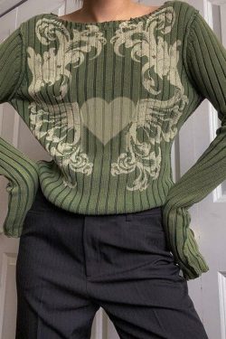 Enchanted Heart Sweater - Y2K Summer, 90s Grunge, Retro Goth, Pastel Goth, Y2K Club Out