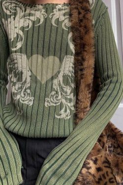 Enchanted Heart Sweater - Y2K Summer, 90s Grunge, Retro Goth, Pastel Goth, Y2K Club Out