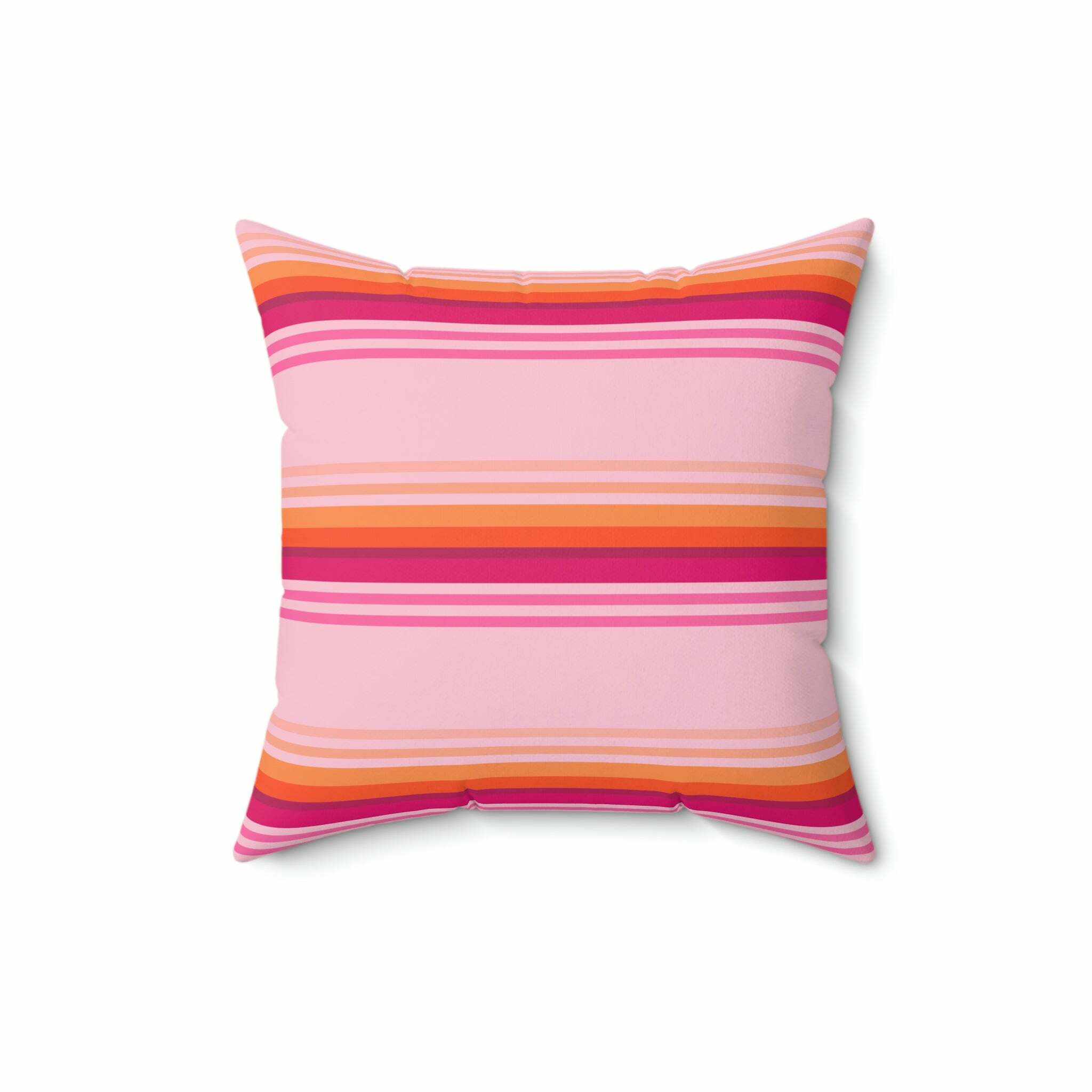 Enid Sinclair Pink Orange Stripes Pillow - Y2K Summer, 90s Grunge, Retro Pastel Goth Decor