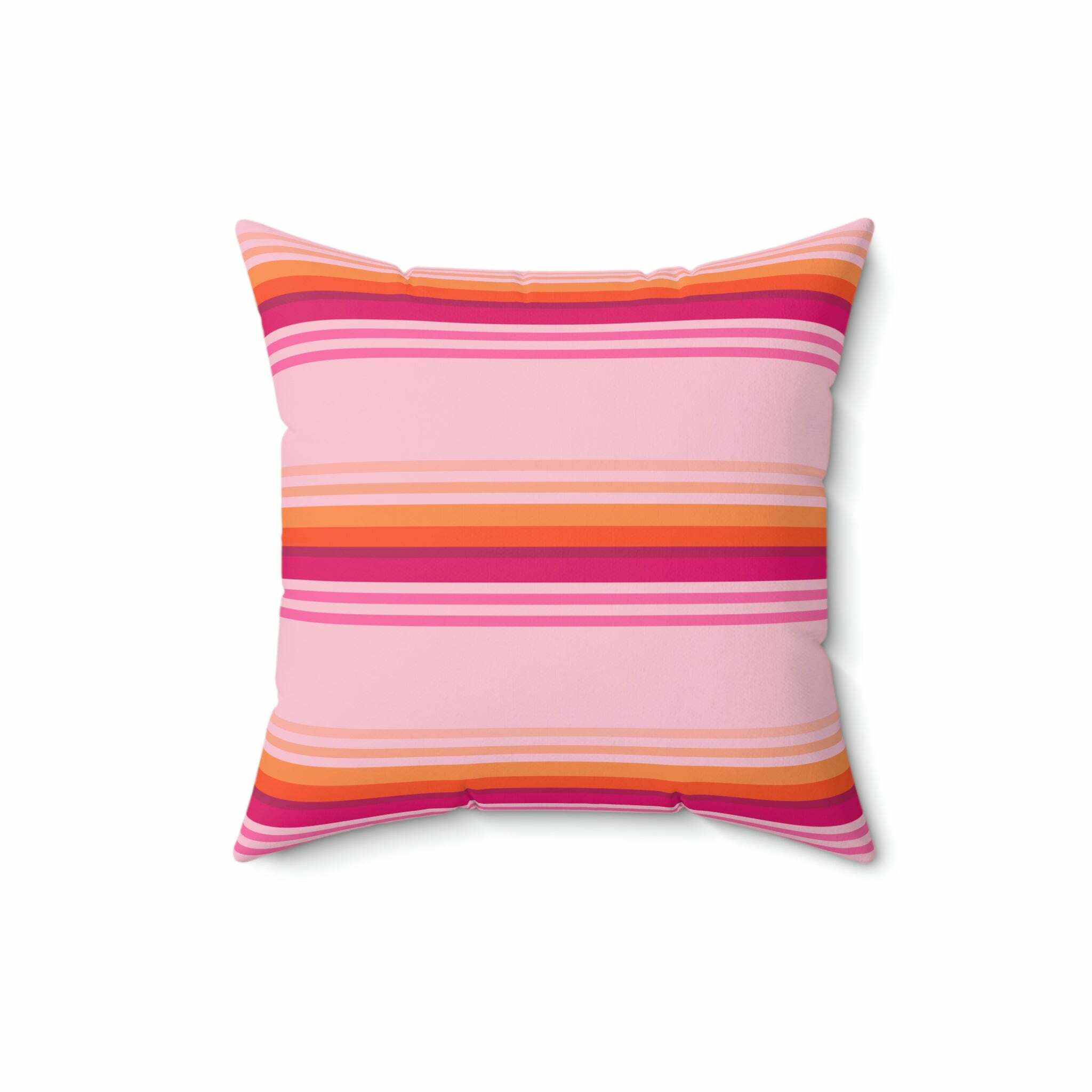 Enid Sinclair Pink Orange Stripes Pillow - Y2K Summer, 90s Grunge, Retro Pastel Goth Decor