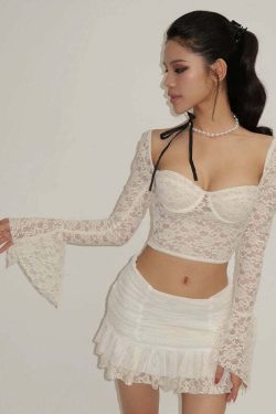 Eretria Lace Skirt Set - Y2K Summer, 90s Fashion, Grunge, Retro, Pastel Goth, Y2K