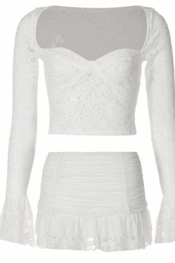 Eretria Lace Skirt Set - Y2K Summer, 90s Fashion, Grunge, Retro, Pastel Goth, Y2K