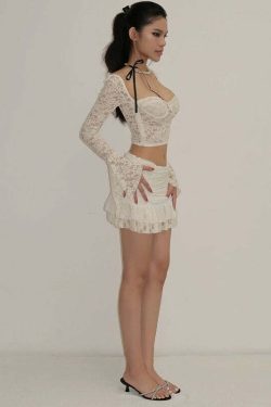 Eretria Lace Skirt Set - Y2K Summer, 90s Fashion, Grunge, Retro, Pastel Goth, Y2K