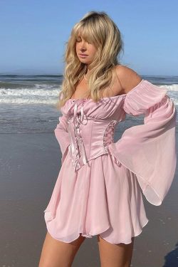 Eris Satin Corset Mini Dress - Y2K Summer, 90s Grunge, Retro Party, Gothic Y2K, Popstar Outfit
