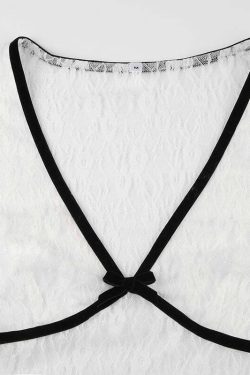 Espyn Lace Crop Top - Y2K Summer Grunge, 90s Fashion, Retro Style, Pastel Goth, Y2K Party Outfit