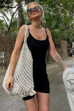 Everline Backless Romper - Y2K Summer Outfit, 90s Fashion, Grunge, Retro Style, Y2K Party Look