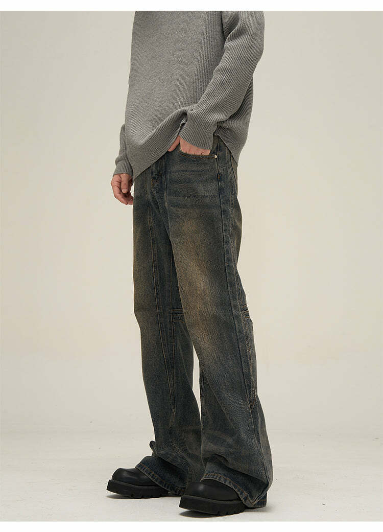 Faded N Flared' Denim Jeans - Y2K Grunge, 90s Retro, Summer Outfits, Y2K Fashion Essentials