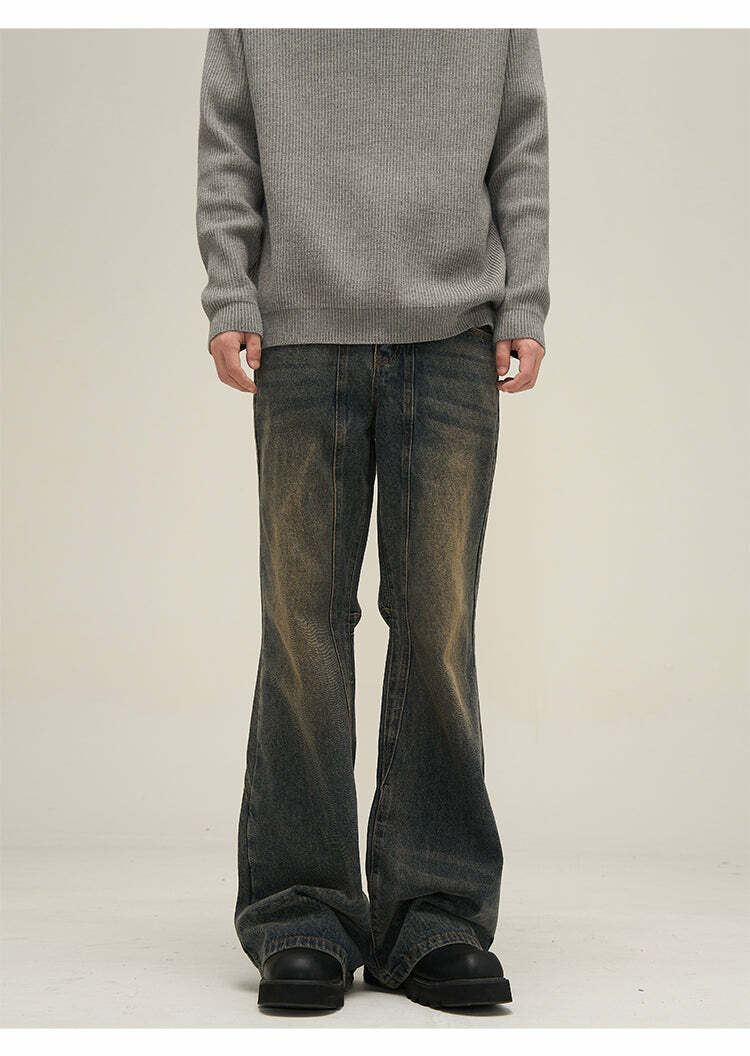 Faded N Flared' Denim Jeans - Y2K Grunge, 90s Retro, Summer Outfits, Y2K Fashion Essentials
