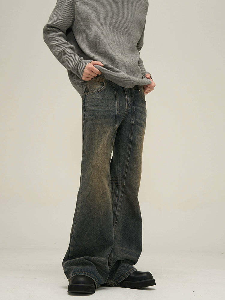 Faded N Flared' Denim Jeans - Y2K Grunge, 90s Retro, Summer Outfits, Y2K Fashion Essentials