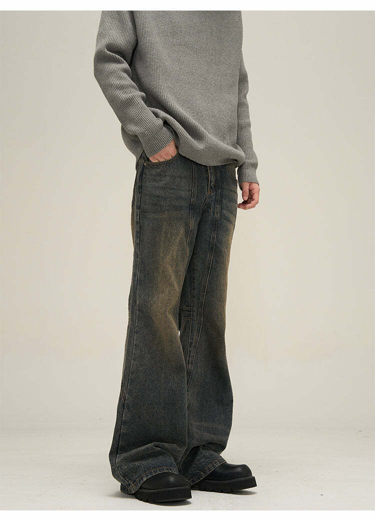 Faded N Flared' Denim Jeans - Y2K Grunge, 90s Retro, Summer Outfits, Y2K Fashion Essentials