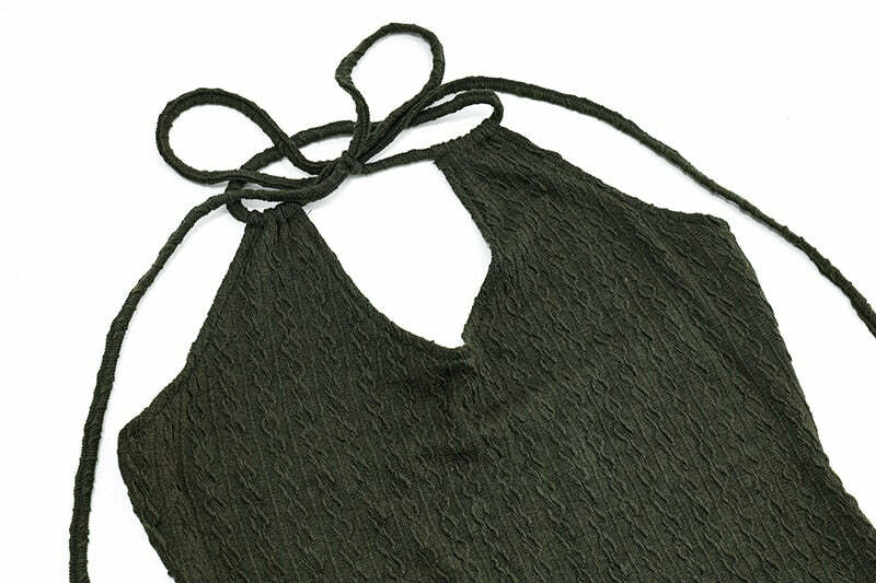 Fairy Grunge Green Knitted Mini Dress - Y2K Summer, 90s Fashion, Retro Style, Pastel Goth Outfit
