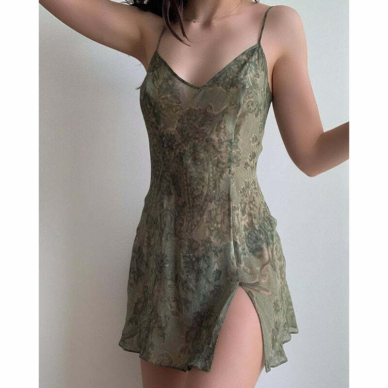 Fairy Grunge Lace Floral Cami Dress - Y2K Summer Outfit, 90s Fashion, Pastel Goth, Retro Style