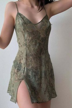Fairy Grunge Lace Floral Cami Dress - Y2K Summer Outfit, 90s Fashion, Pastel Goth, Retro Style