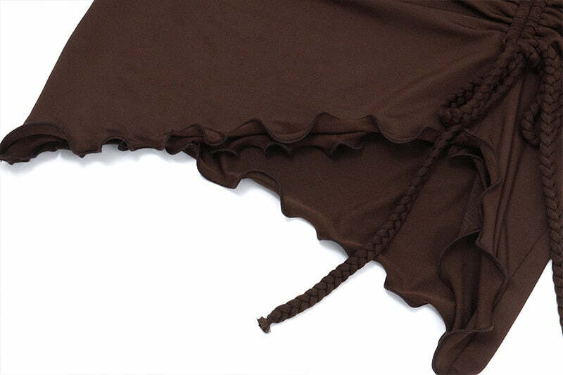 Fairy Grunge Ruffled Drawstring Skirt - Y2K Summer, 90s Fashion, Retro Goth, Y2K Party Outfit