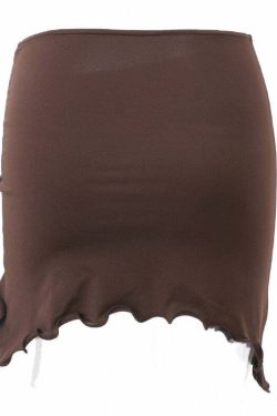 Fairy Grunge Ruffled Drawstring Skirt - Y2K Summer, 90s Fashion, Retro Goth, Y2K Party Outfit