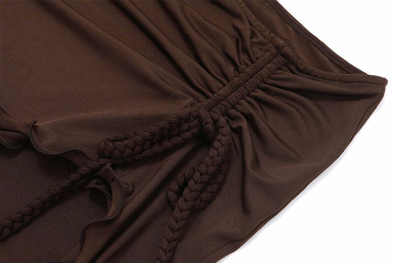 Fairy Grunge Ruffled Drawstring Skirt - Y2K Summer, 90s Fashion, Retro Goth, Y2K Party Outfit