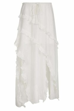 Fatma Ruffle Maxi Skirt - Y2K Summer Grunge, 90s Retro, Pastel Goth, Y2K Party & Club