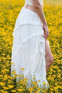 Fatma Ruffle Maxi Skirt - Y2K Summer Grunge, 90s Retro, Pastel Goth, Y2K Party & Club